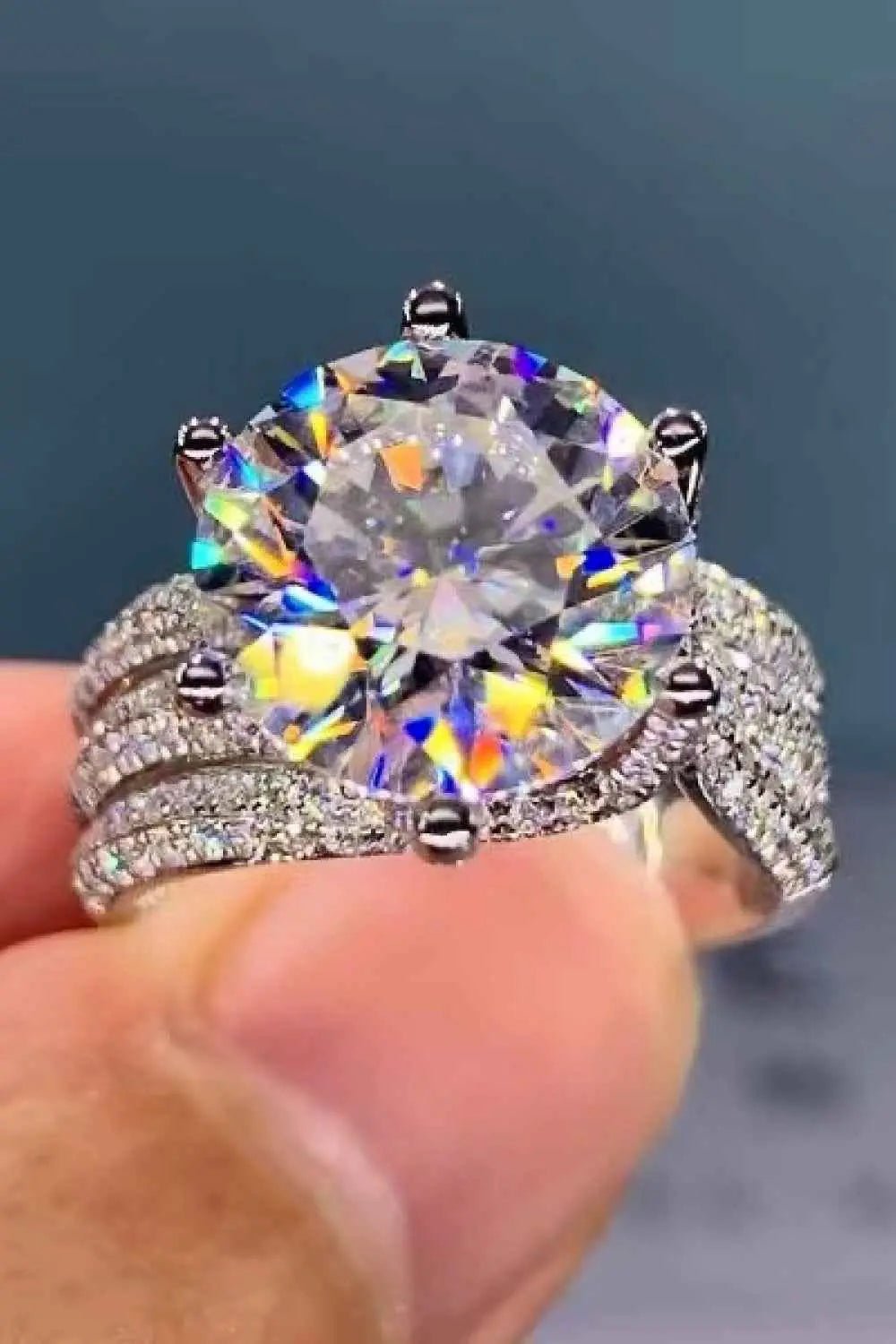 Adored 3 Carat Moissanite Three - Layer Ring - SmileBen