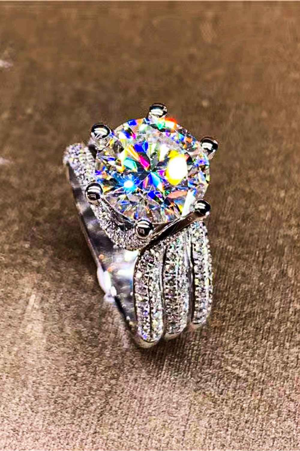 Adored 3 Carat Moissanite Three - Layer Ring - SmileBen