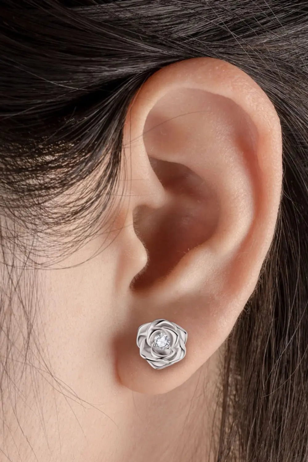 Adored Moissanite Flower 925 Sterling Silver Earrings - SmileBen