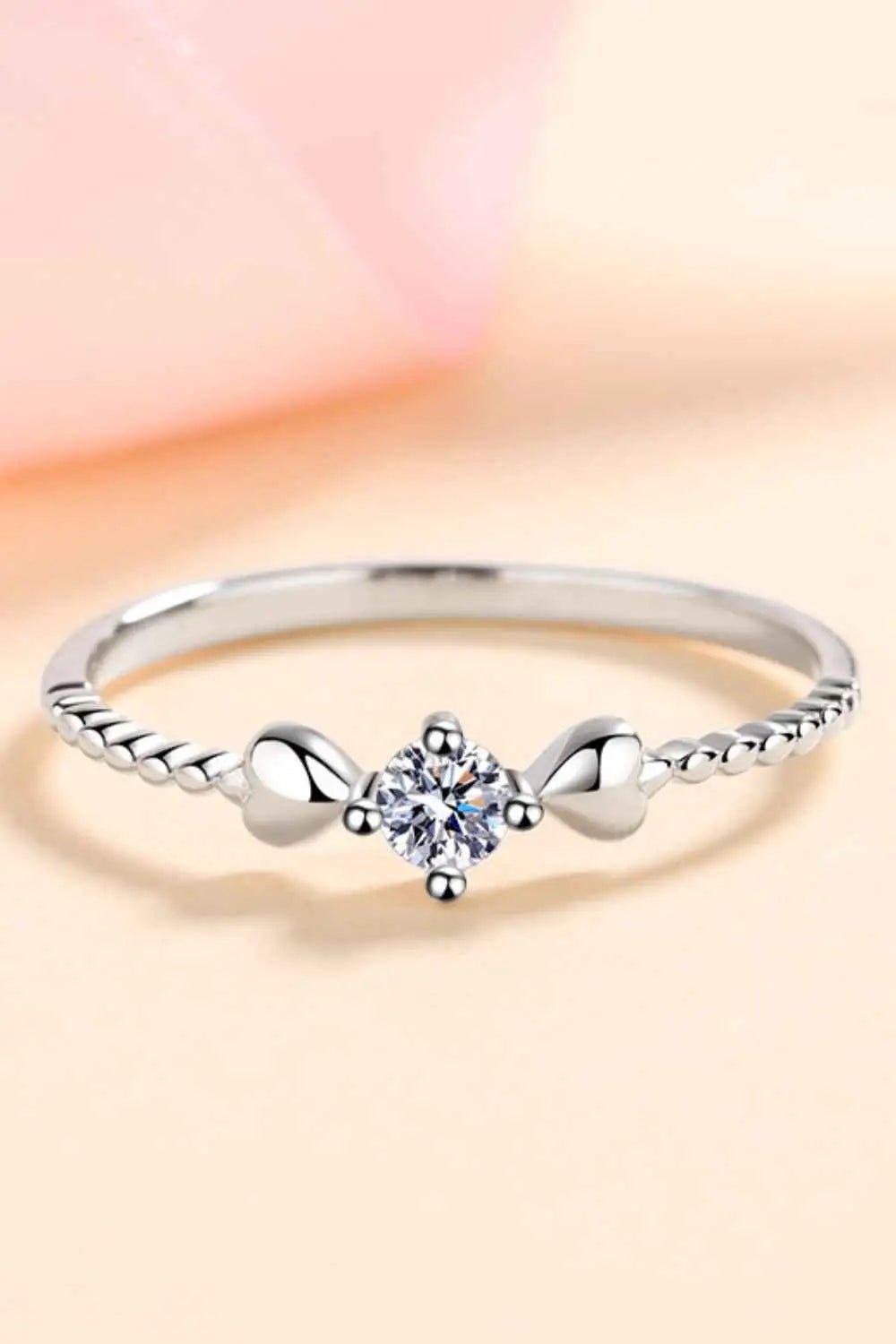 Adored Moissanite Heart 925 Sterling Silver Ring - SmileBen