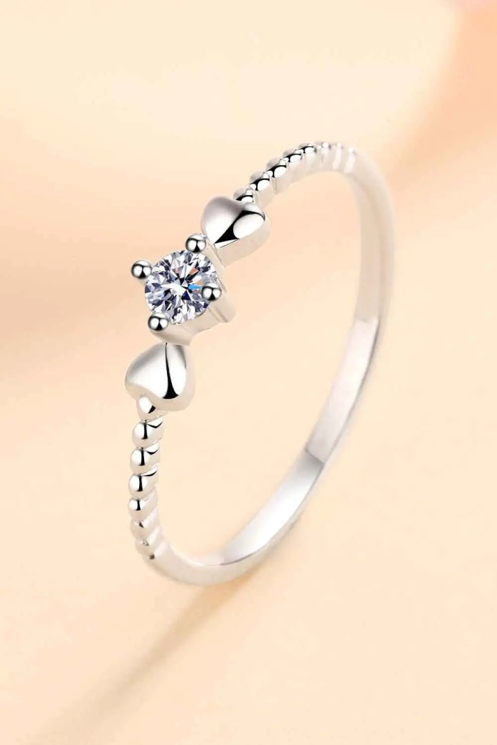 Adored Moissanite Heart 925 Sterling Silver Ring - SmileBen