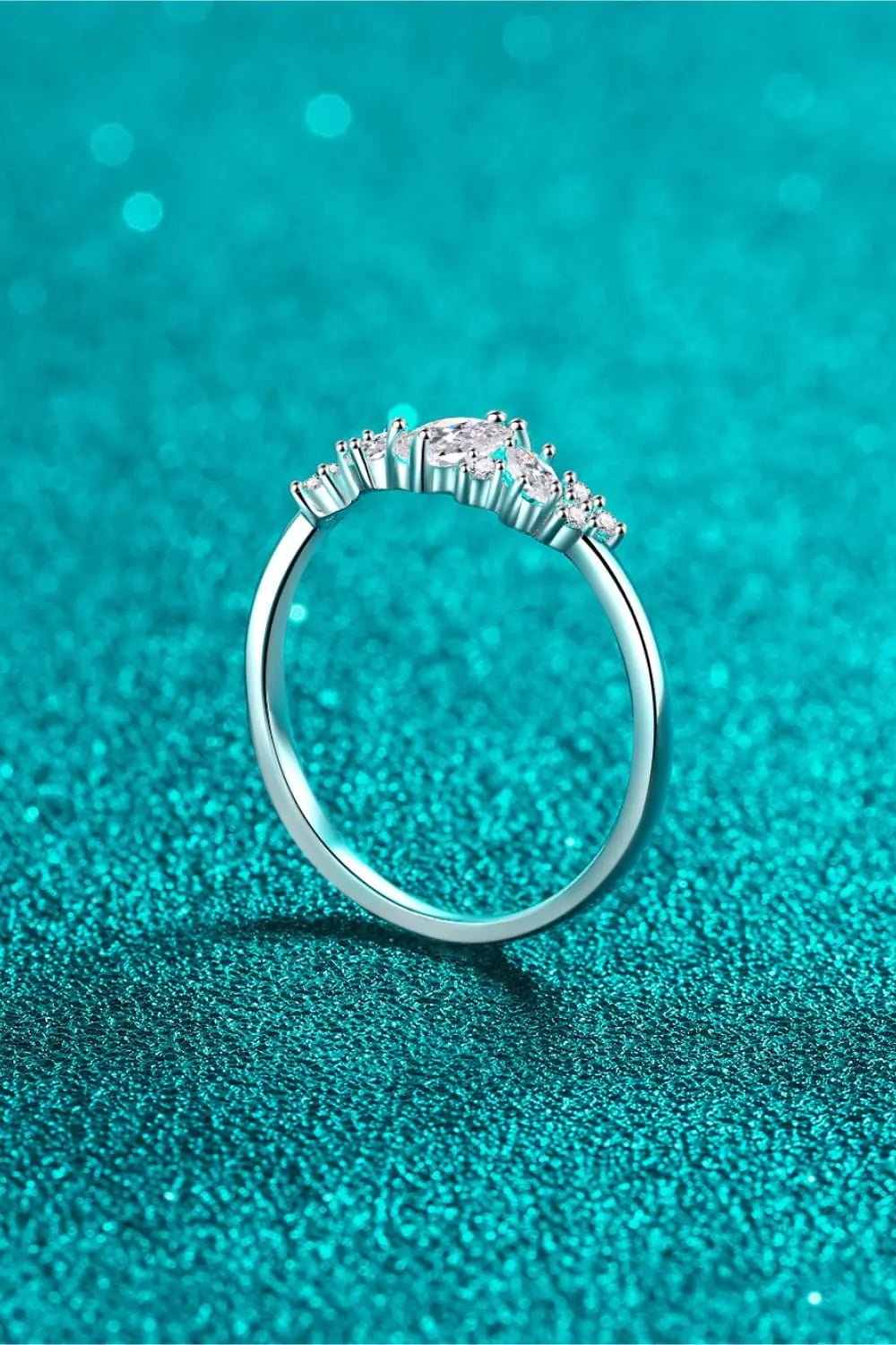 Adored Moissanite Rhodium - Plated Ring - SmileBen