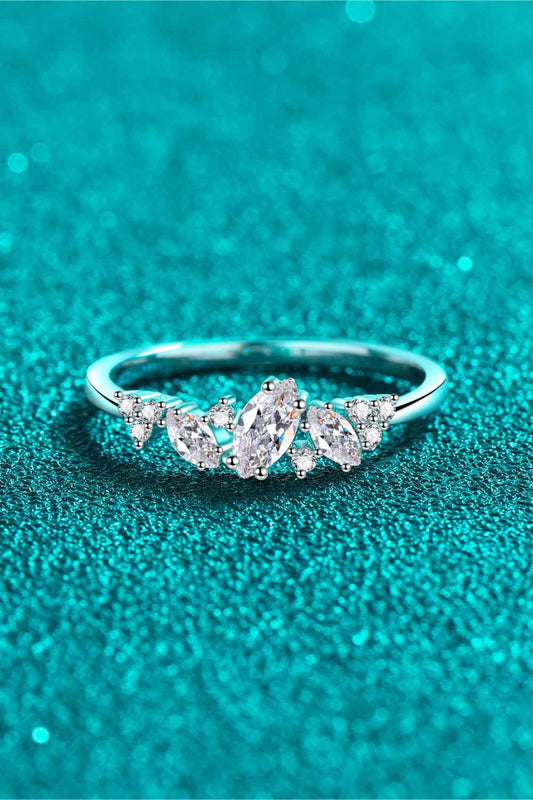 Adored Moissanite Rhodium - Plated Ring - SmileBen