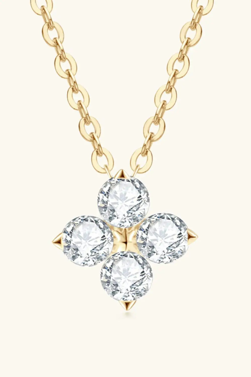 Moissanite Four Leaf Clover Pendant Necklace - SmileBen