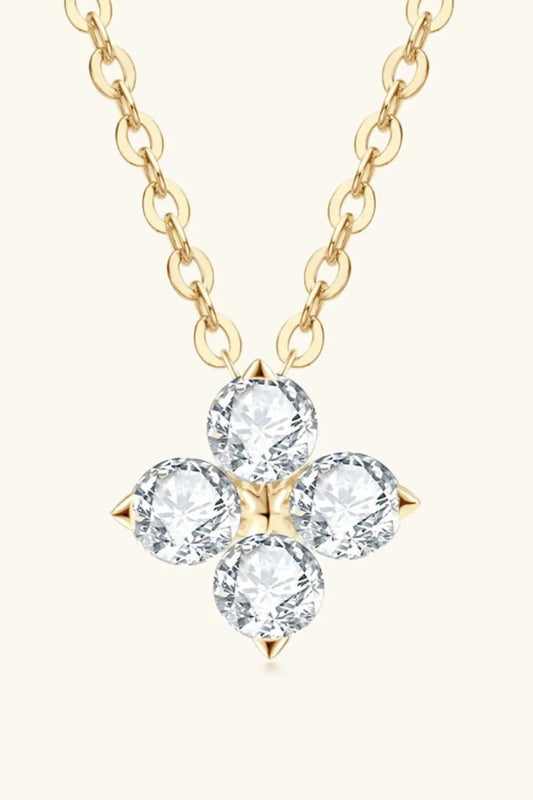 Moissanite Four Leaf Clover Pendant Necklace - SmileBen