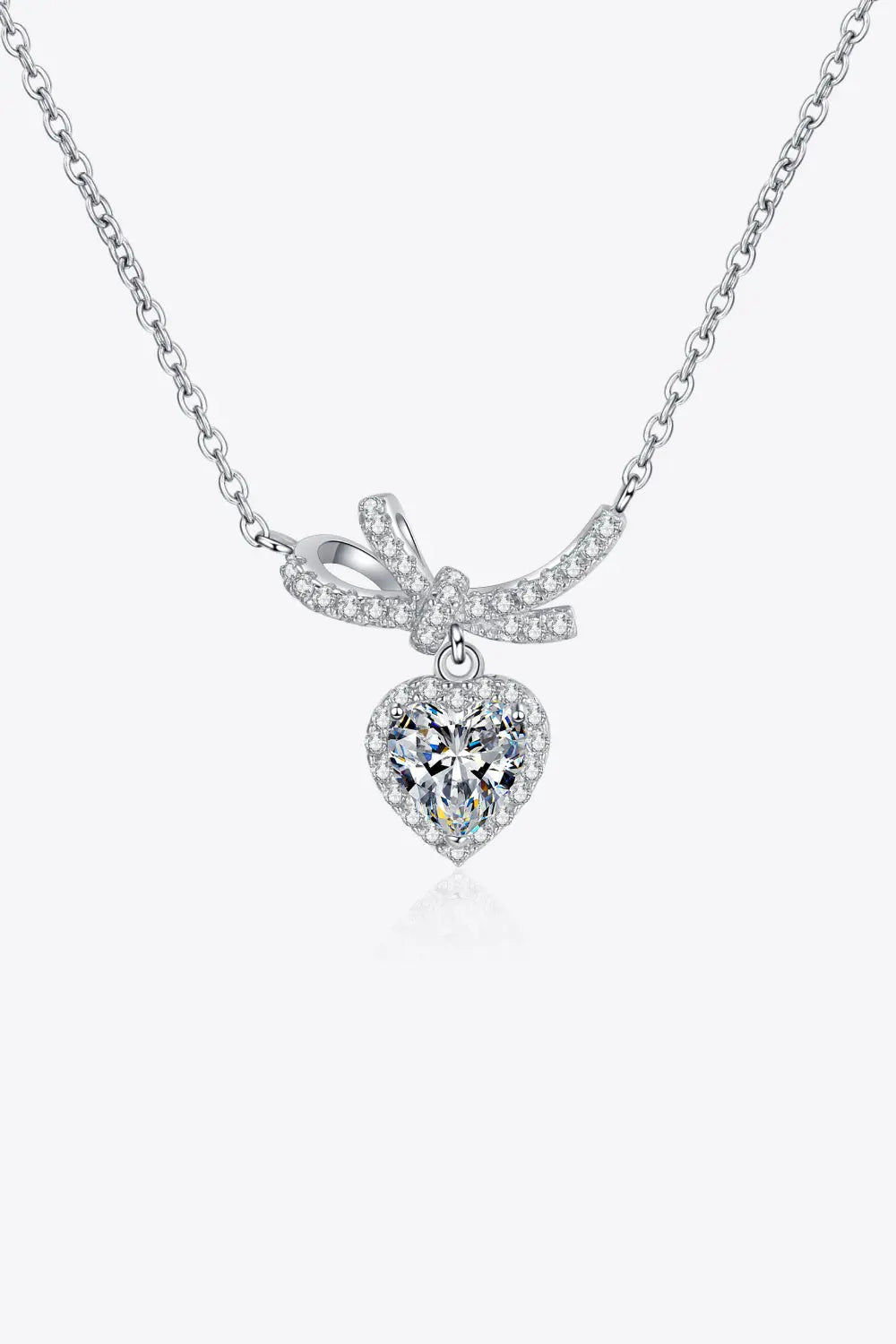 1 Carat Moissanite Heart Pendant Necklace - SmileBen