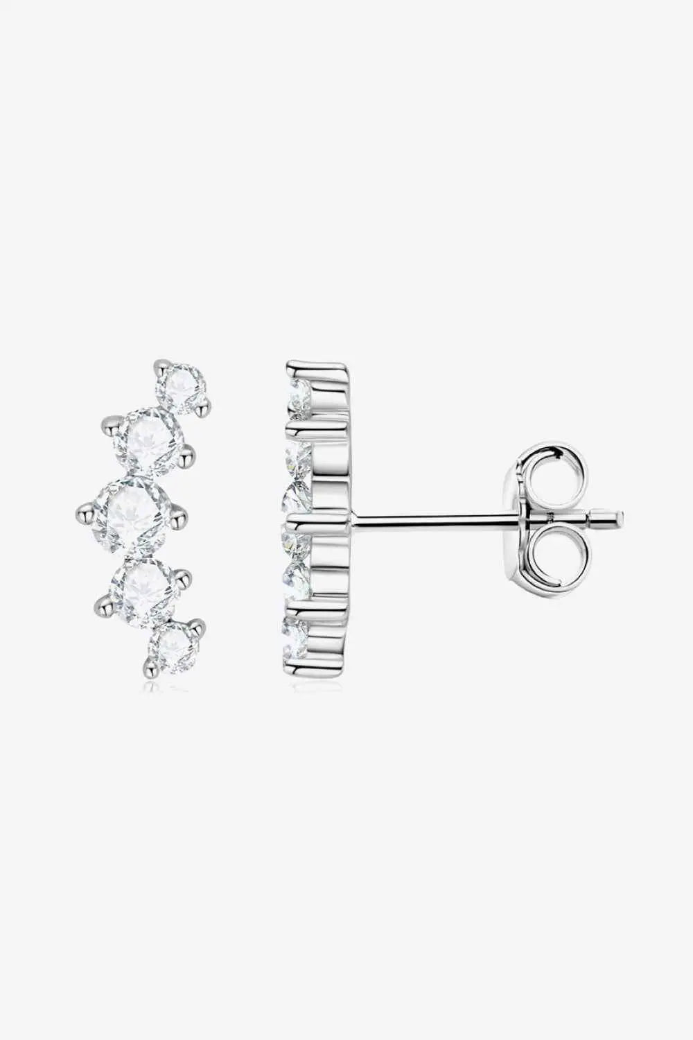 All You Need Moissanite Platinum - Plated Earrings - SmileBen