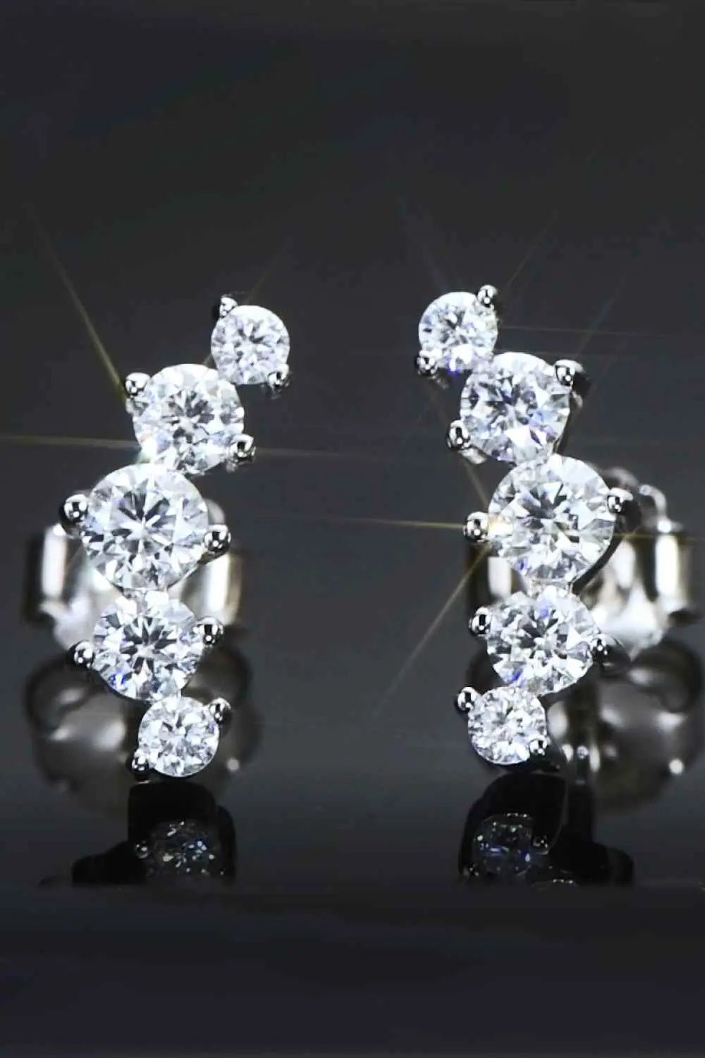 All You Need Moissanite Platinum - Plated Earrings - SmileBen