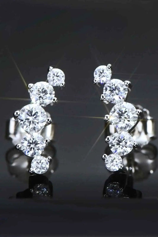 All You Need Moissanite Platinum - Plated Earrings - SmileBen