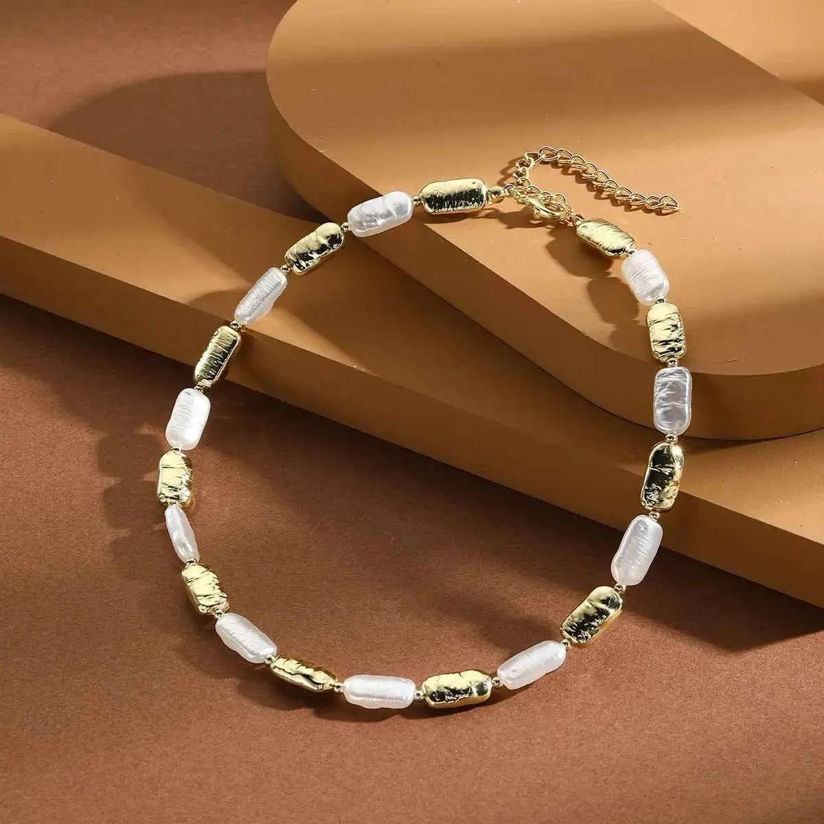 Alloy Pearl Chain Necklace - SmileBen