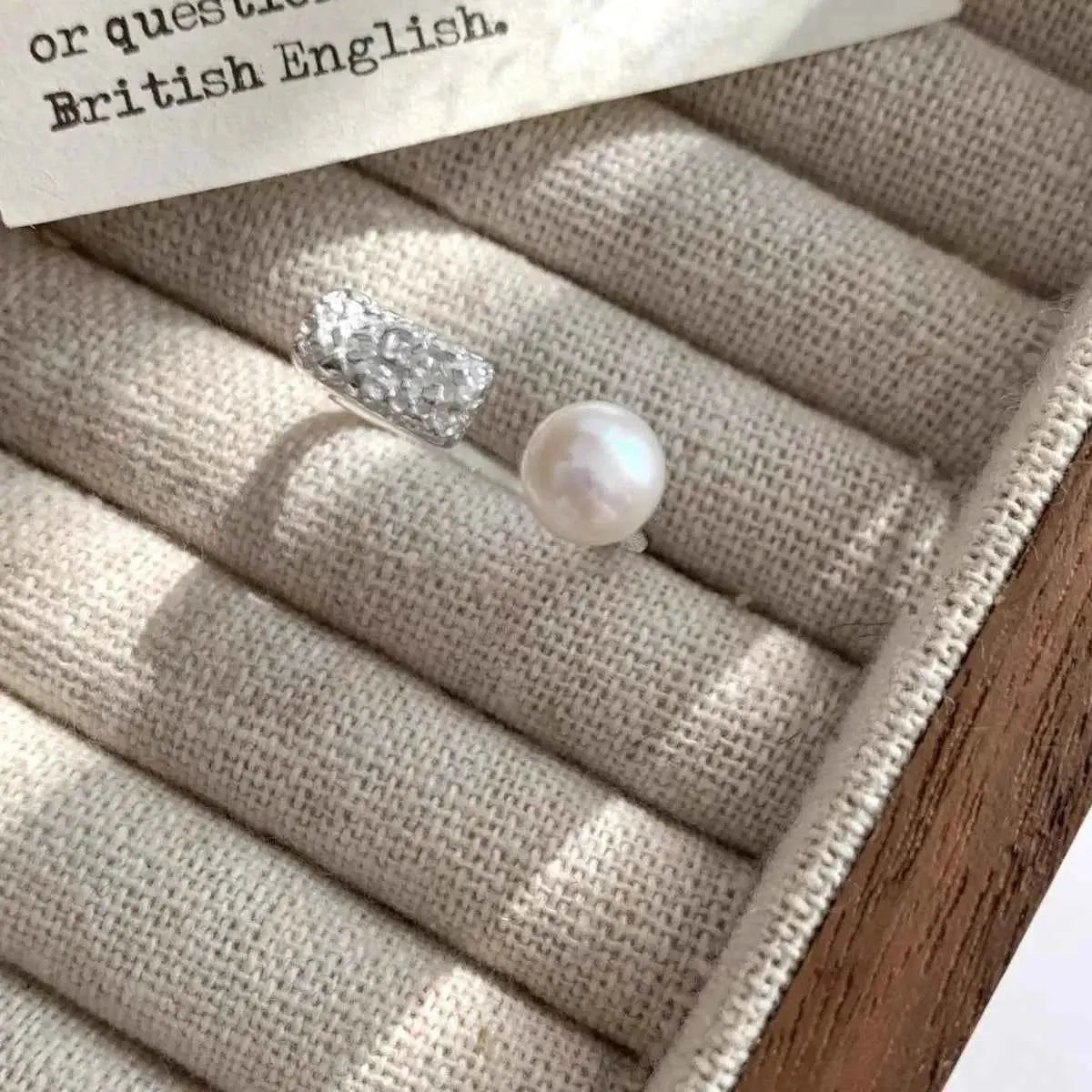 Pearl 925 Sterling Silver Open Ring