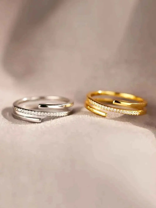 925 Sterling Silver Inlaid Zircon Ring