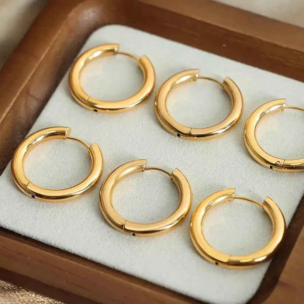 18K Gold-Plated Huggie Earrings - SmileBen