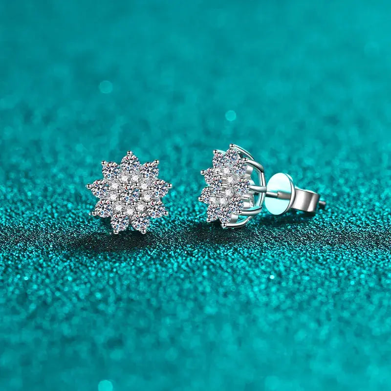 925 Sterling Silver Moissanite Zircon Stud Earrings - SmileBen
