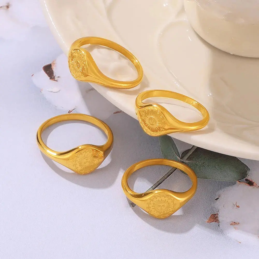 18K Gold-Plated Sun Ring - SmileBen