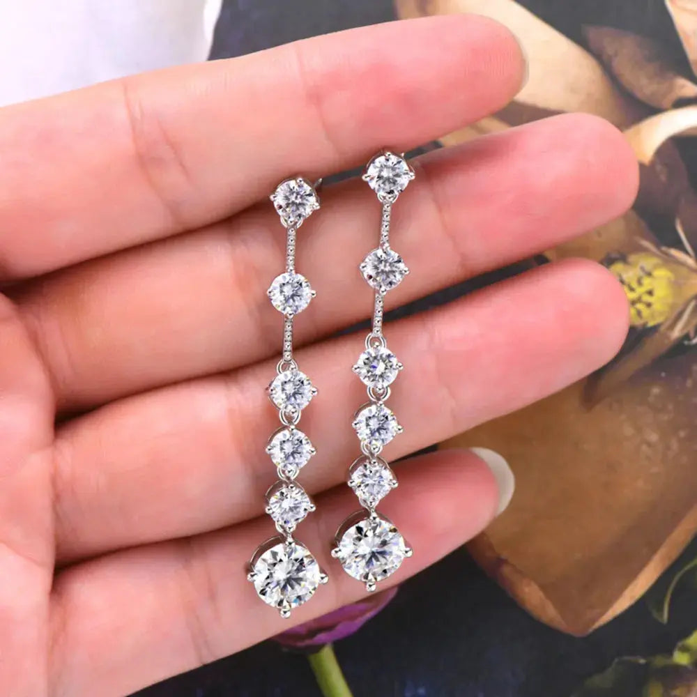 4 Carat Moissanite 925 Sterling Silver Earrings - SmileBen