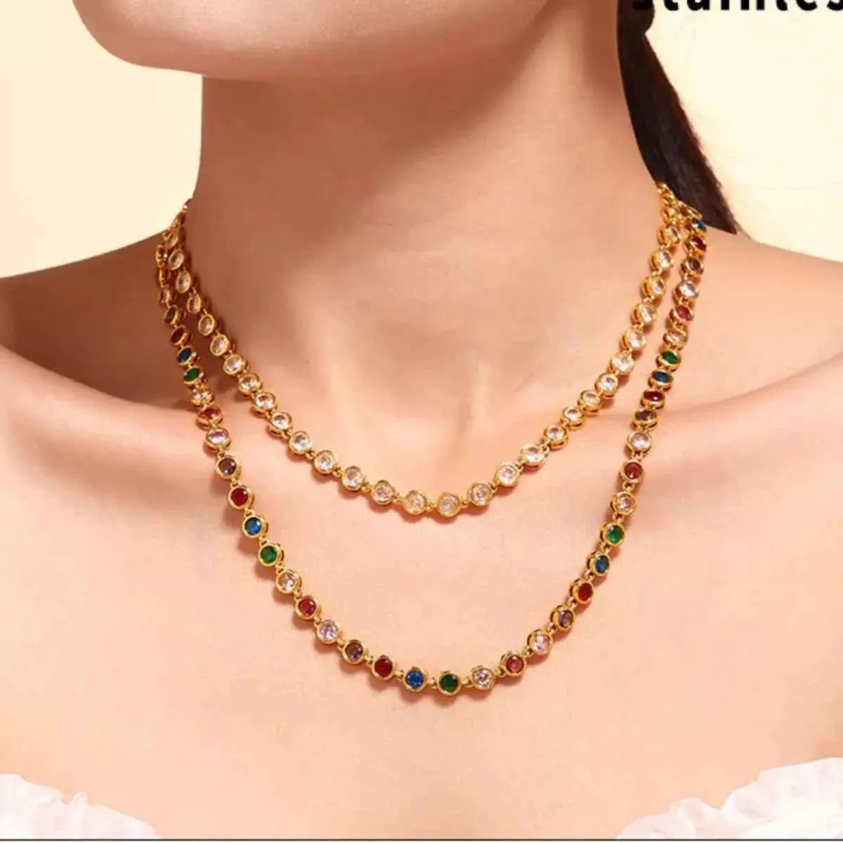 18K Gold-Plated Zircon Necklace