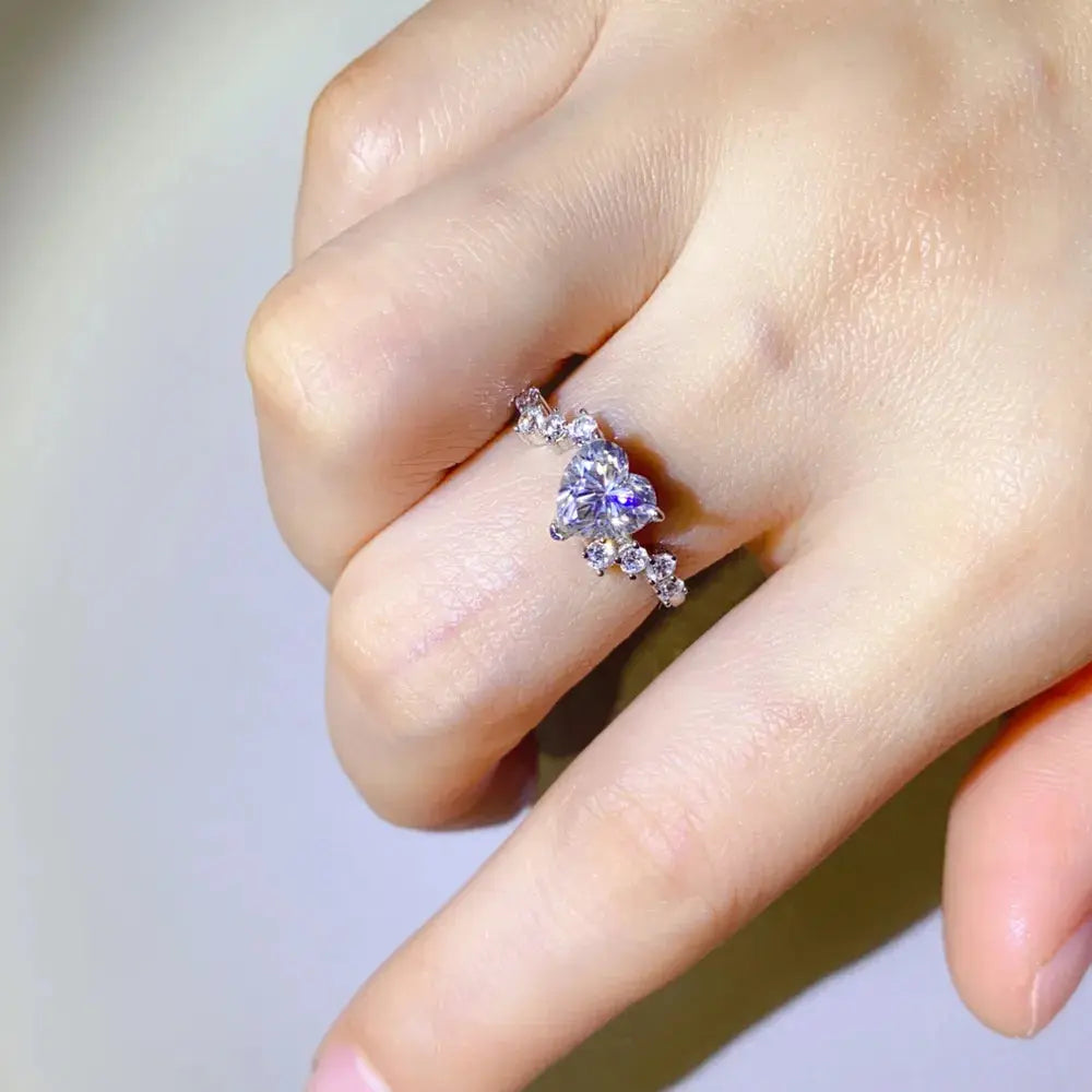 1 Carat Moissanite 925 Sterling Silver Ring - SmileBen