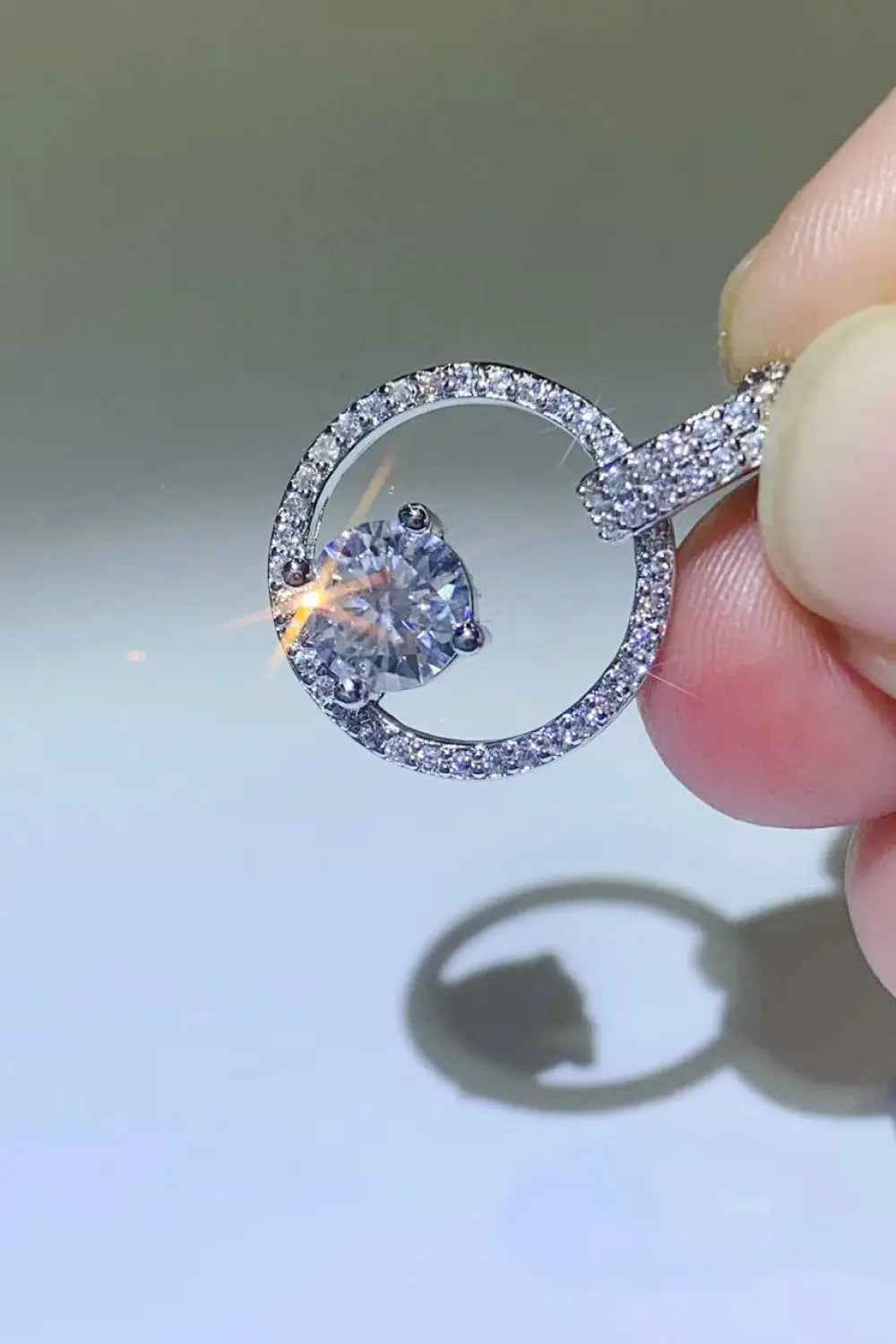 1 Carat Moissanite 925 Sterling Silver Necklace - SmileBen