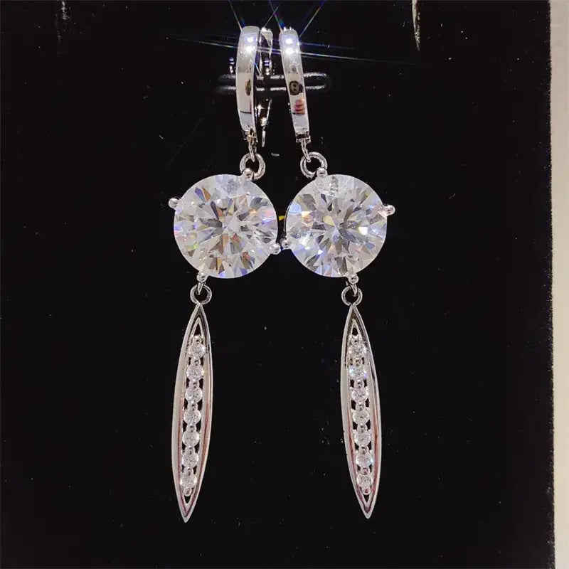 10 Carat Moissanite 925 Sterling Silver Earrings - SmileBen