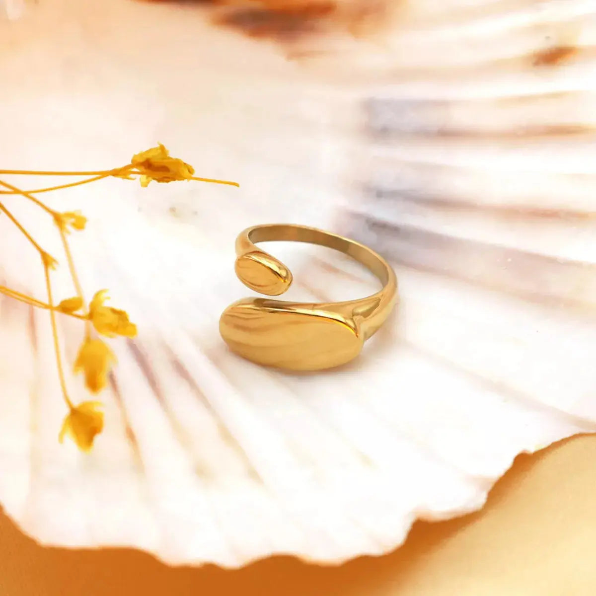 18K Gold-Plated Bypass Ring - SmileBen