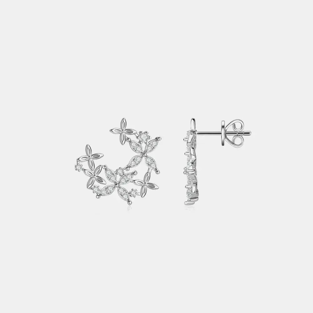 925 Sterling Silver Moissanite Lucky Clover Earrings - SmileBen