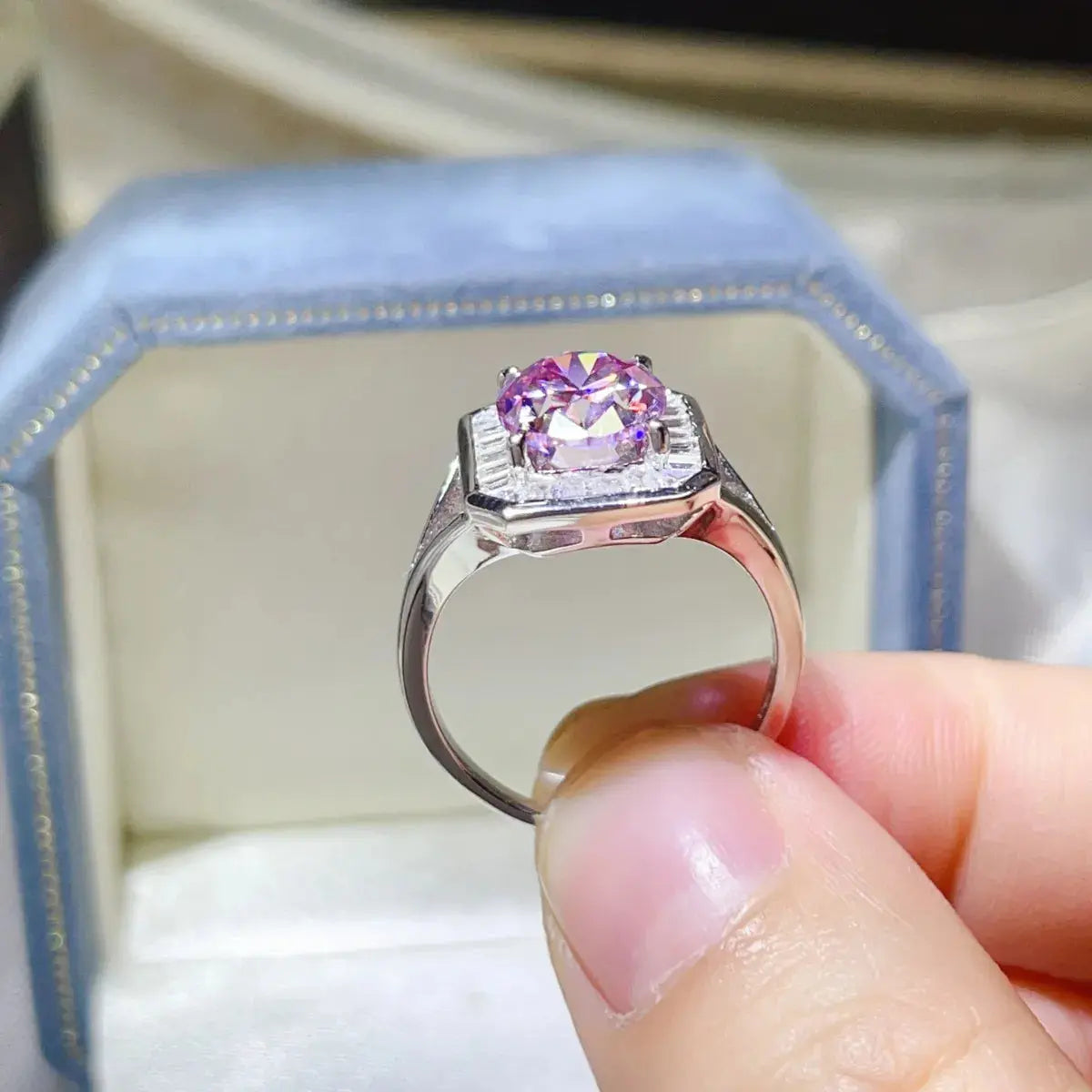 3 Carat Moissanite Square Ring - SmileBen