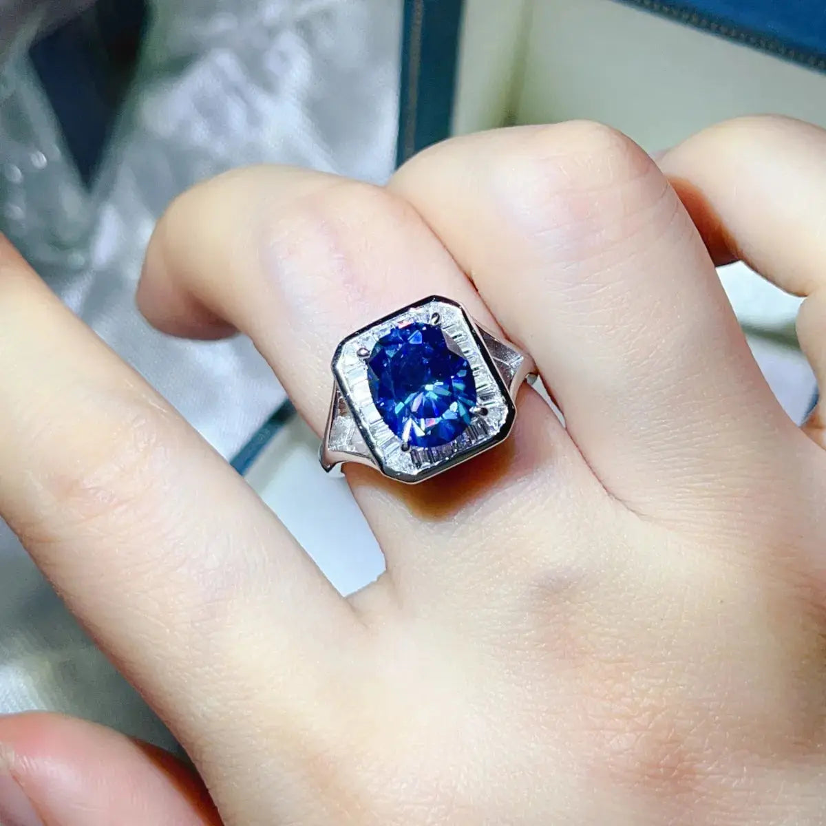 3 Carat Moissanite Square Ring - SmileBen