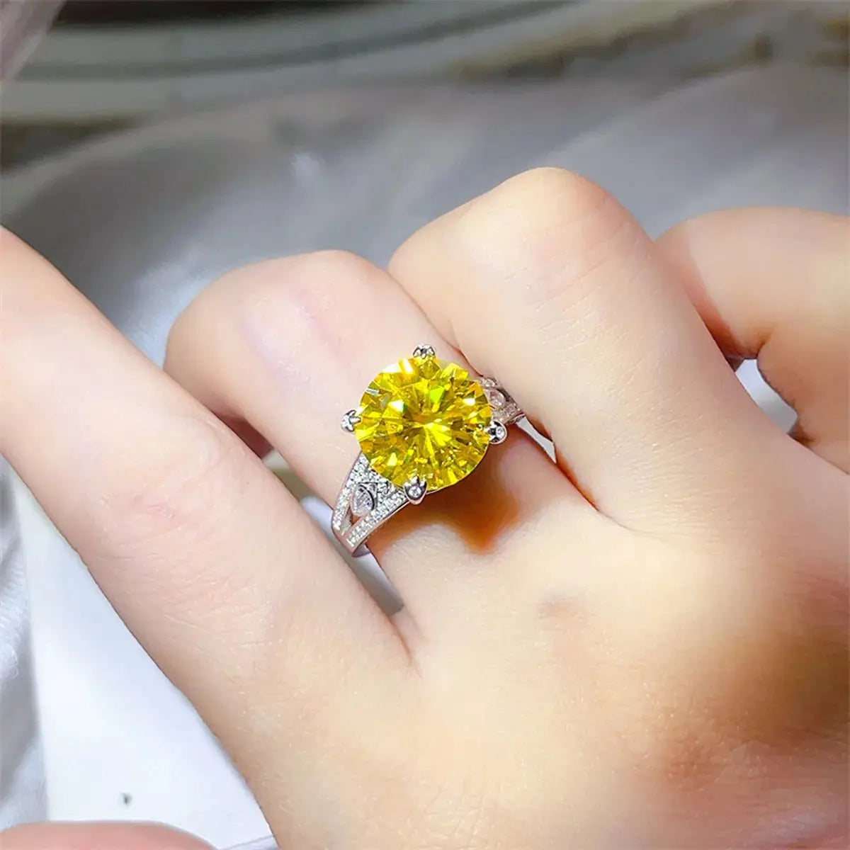 5 Carat Moissanite 925 Sterling Silver Ring - SmileBen