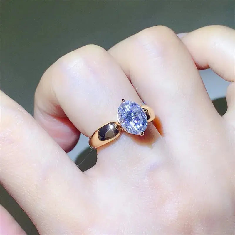 2 Carat Moissanite 925 Sterling Silver Ring - SmileBen