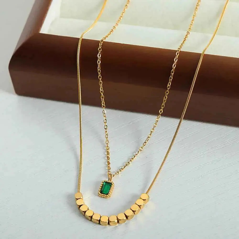 18K Gold-Plated Double-Layered Necklace - SmileBen