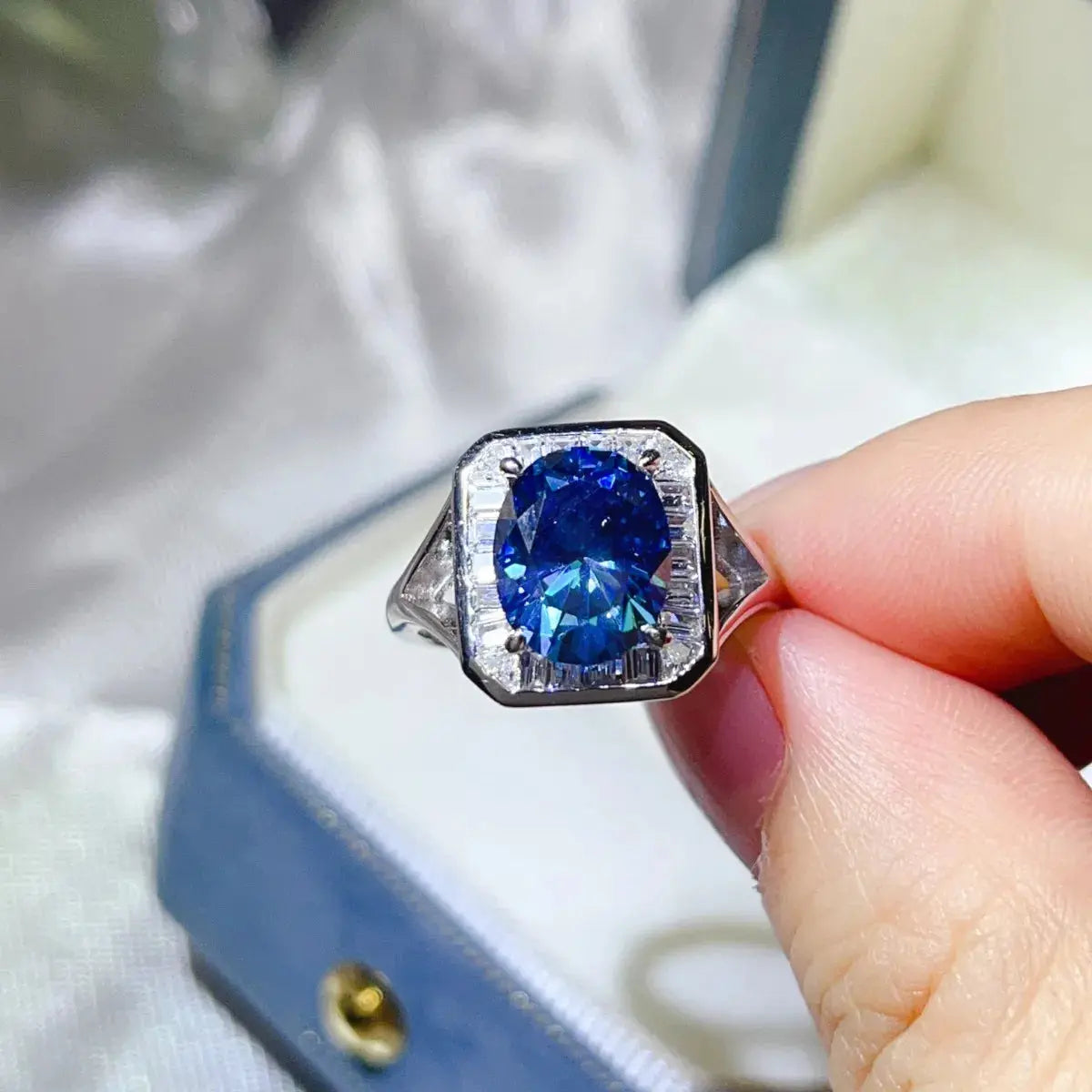 3 Carat Moissanite Square Ring - SmileBen