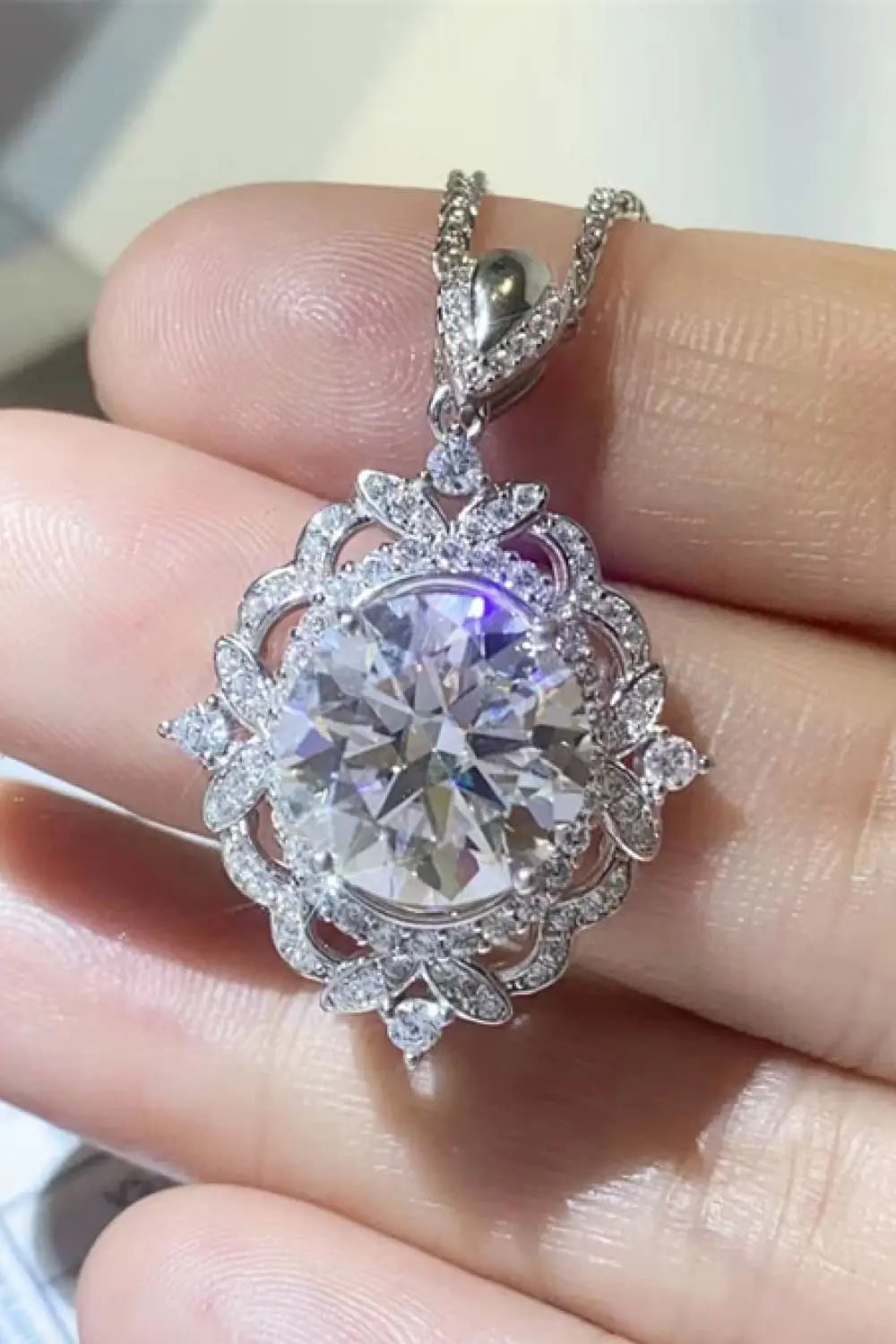 5 Carat Moissanite 925 Sterling Silver Necklace - SmileBen