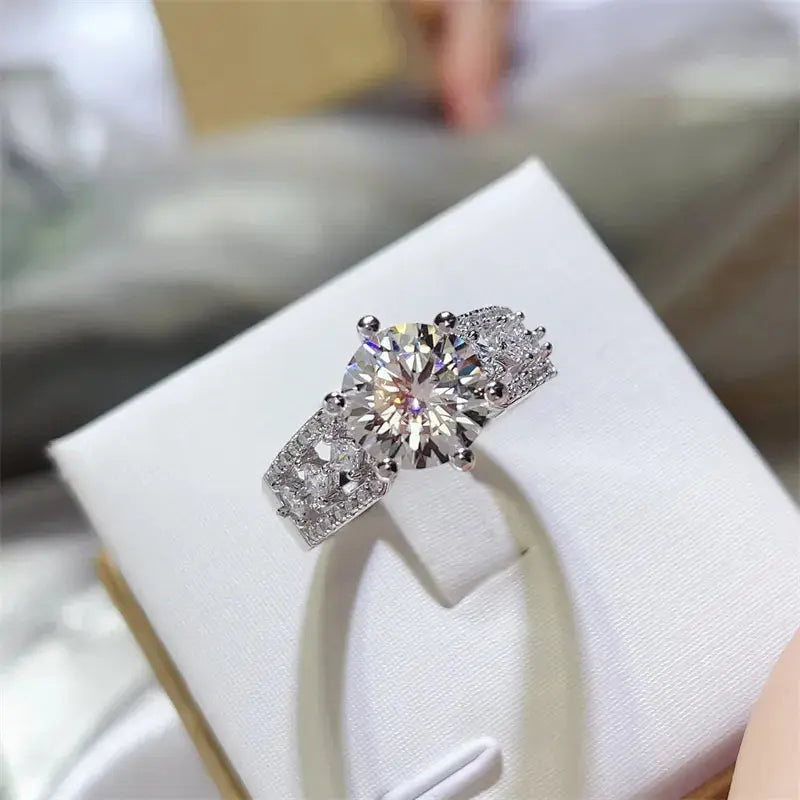 3 Carat 925 Sterling Silver Moissanite Ring - SmileBen