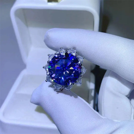 10 Carat Moissanite 925 Sterling Silver Ring - SmileBen