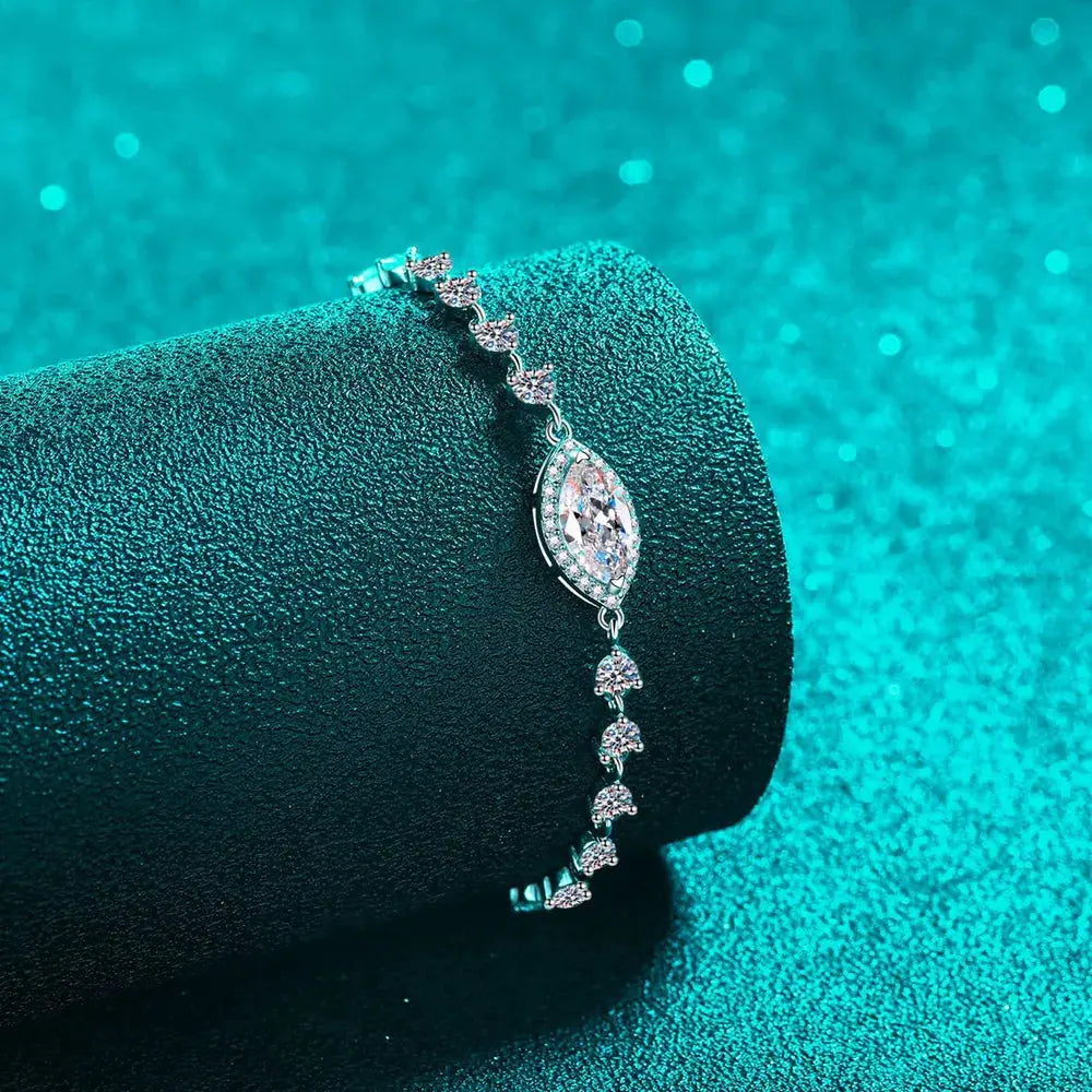 1 Carat Moissanite 925 Sterling Silver Bracelet - SmileBen