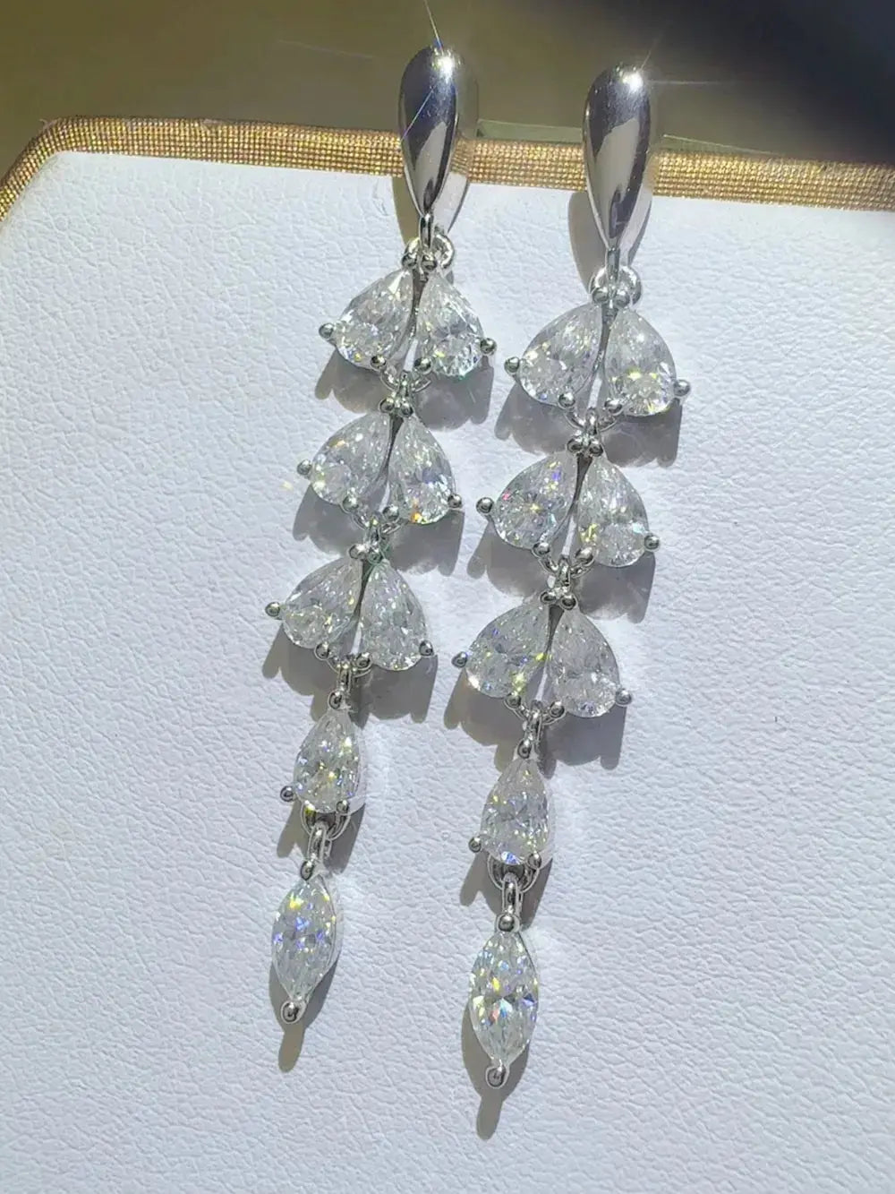 6 Carat Moissanite 925 Sterling Silver Bar Earrings - SmileBen