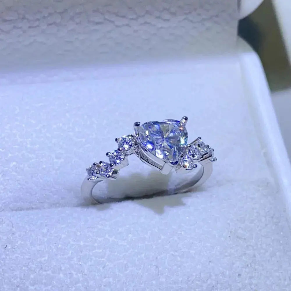 1 Carat Moissanite 925 Sterling Silver Ring - SmileBen