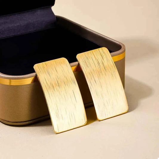 18K Gold-Plated Rectangle Earrings