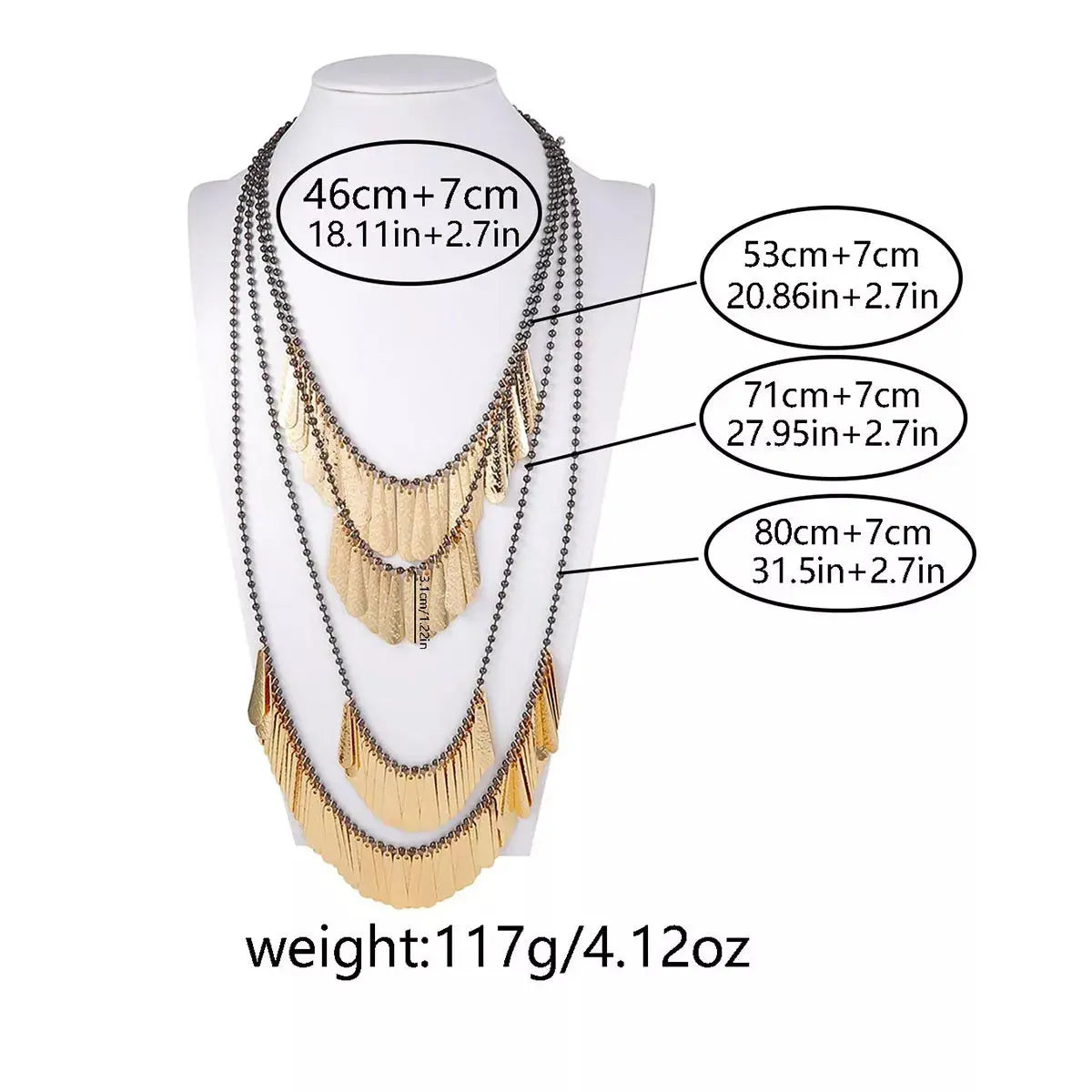4-Piece 18K Gold-Plated Iron Tassel Necklace - SmileBen