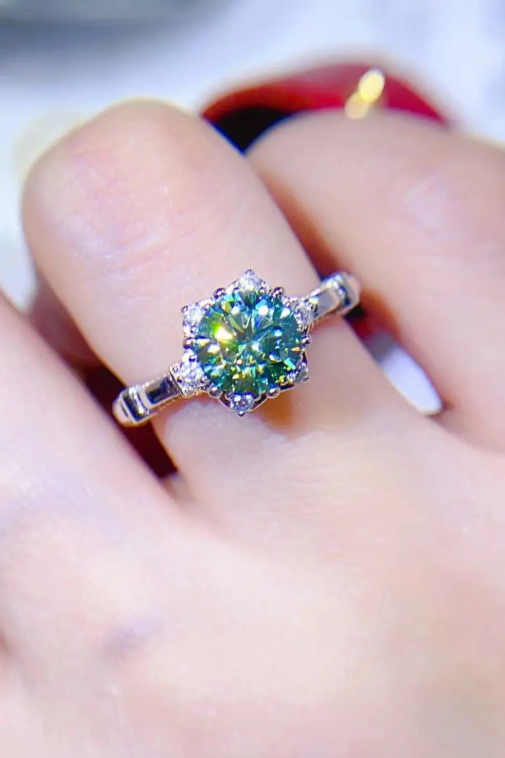 1 Carat Moissanite 925 Sterling Silver Ring - SmileBen