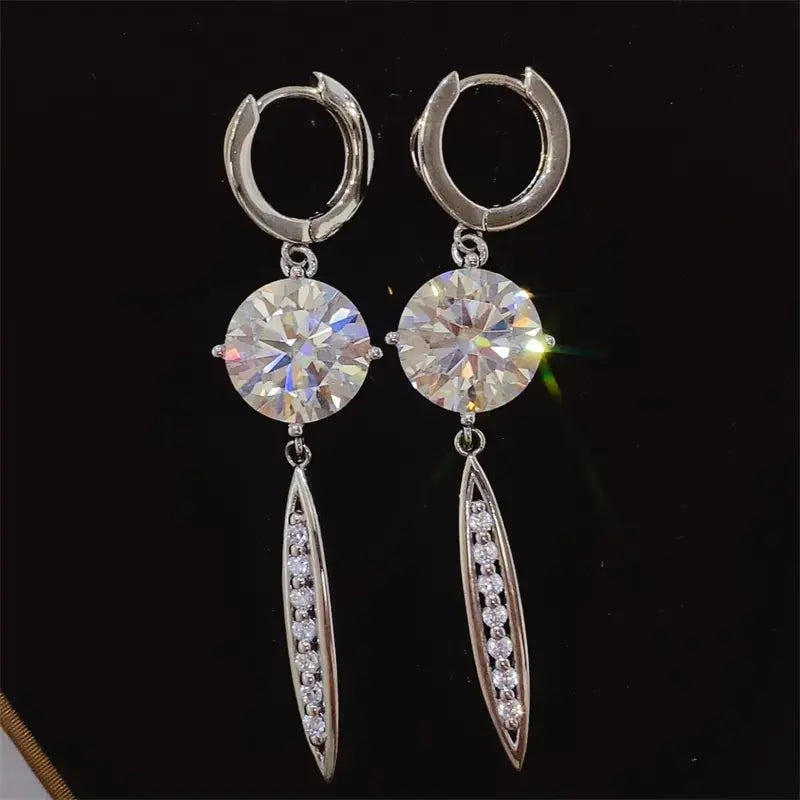 10 Carat Moissanite 925 Sterling Silver Earrings - SmileBen