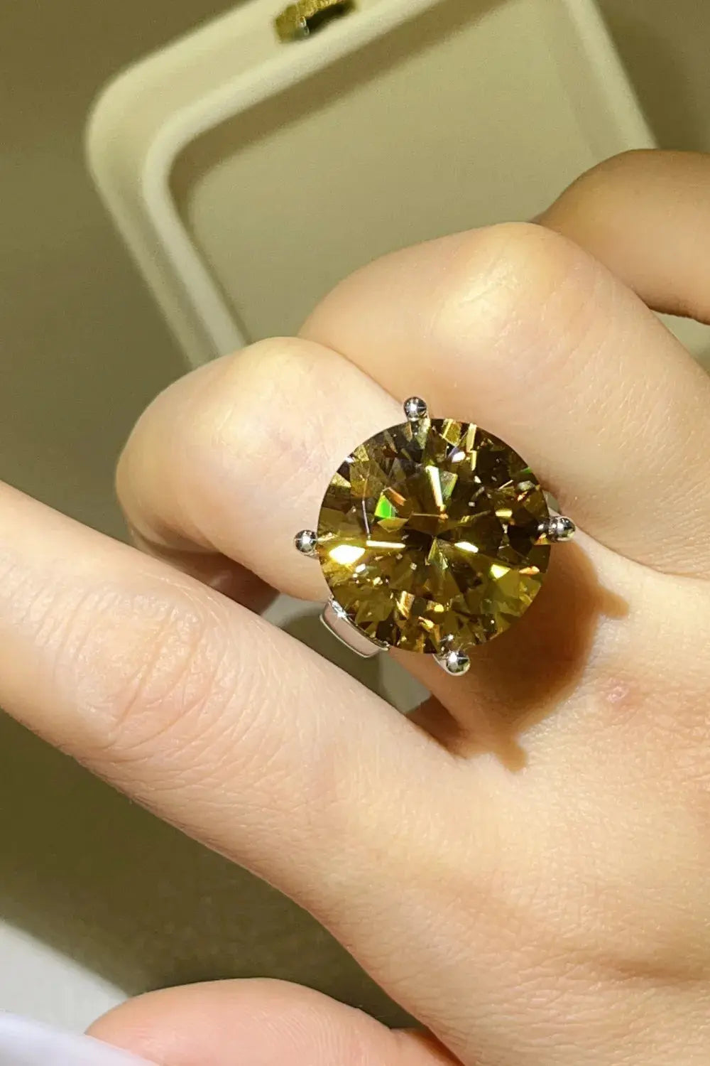 20 Carat Moissanite 925 Sterling Silver Ring - SmileBen