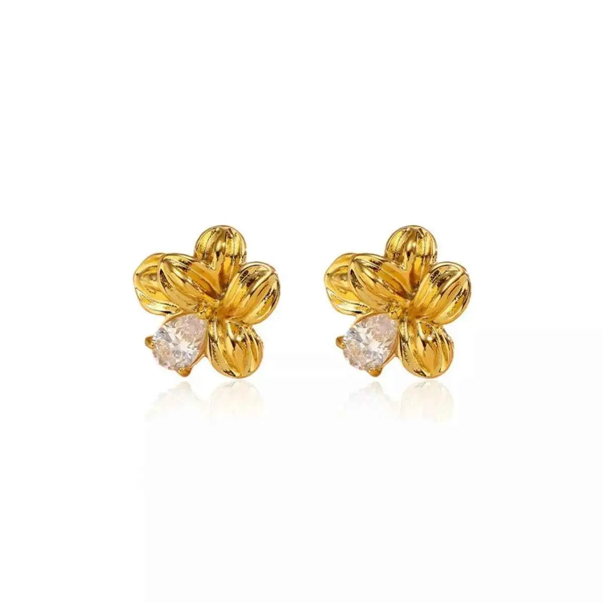 18K Gold-Plated Flower Stud Earrings