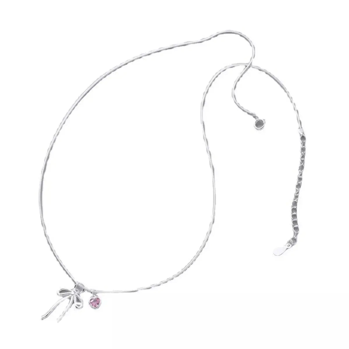 Bow & Heart Pendant Necklace - SmileBen