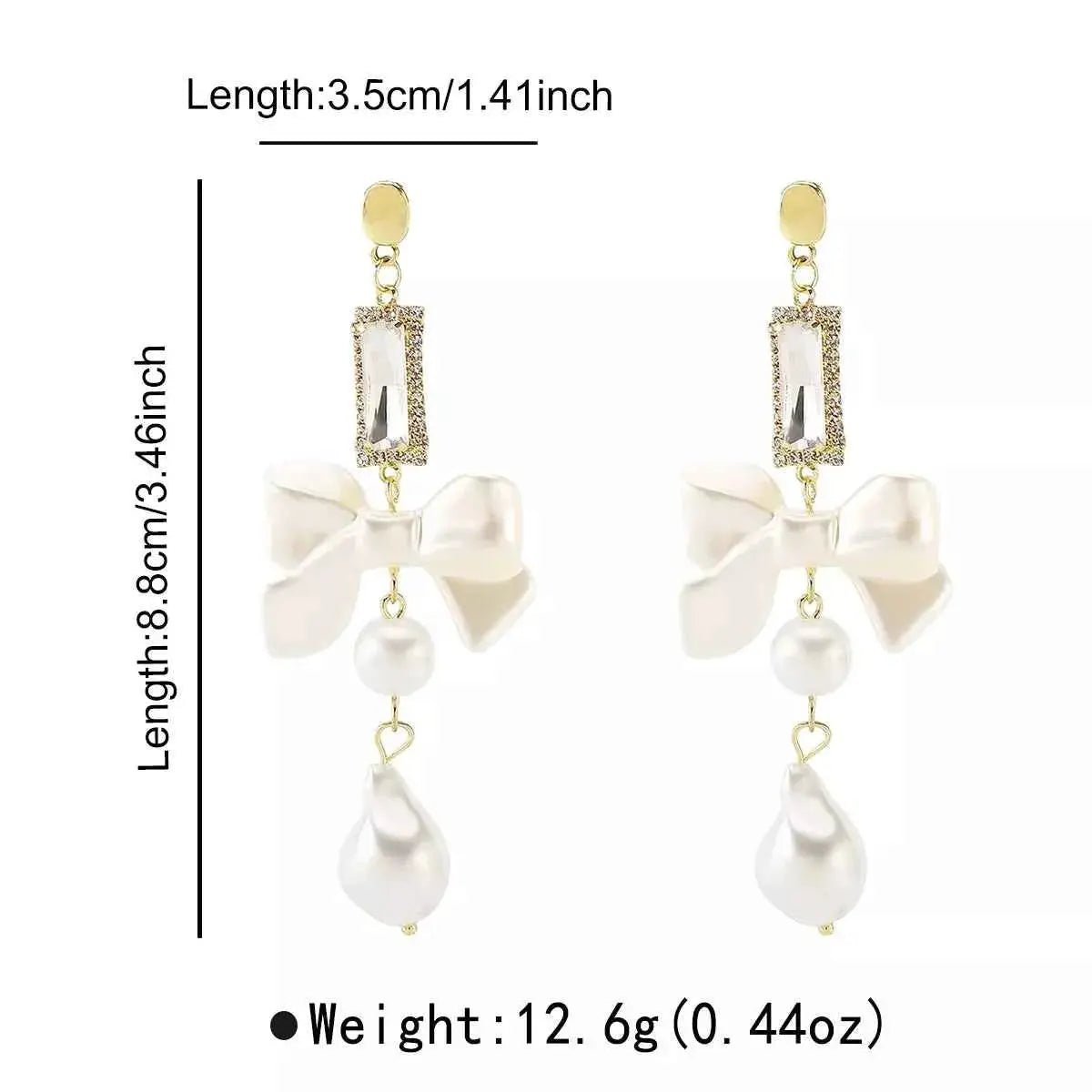Bowknot Pearl Drop Earrings - SmileBen