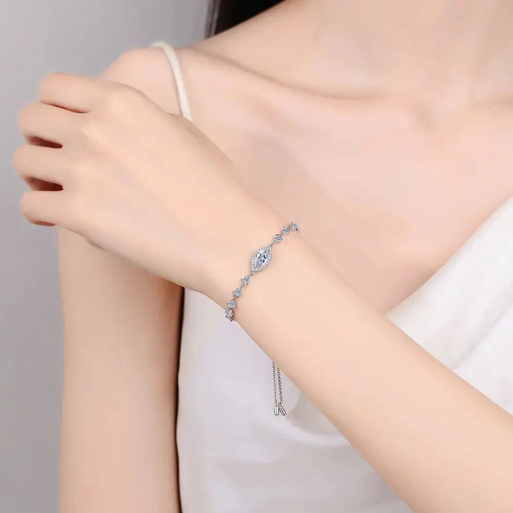 1 Carat Moissanite 925 Sterling Silver Bracelet - SmileBen
