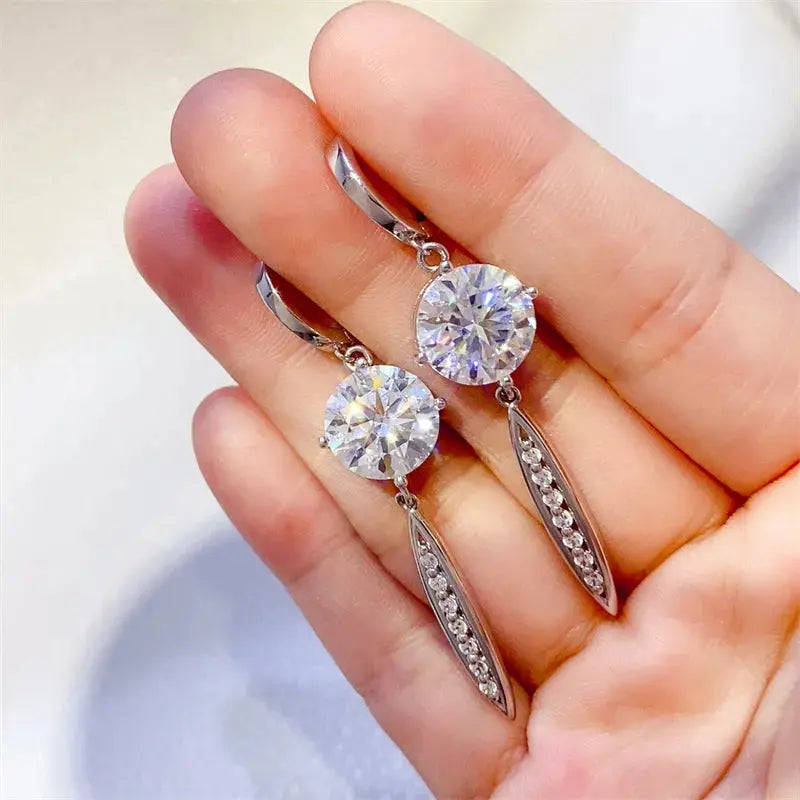 10 Carat Moissanite 925 Sterling Silver Earrings - SmileBen