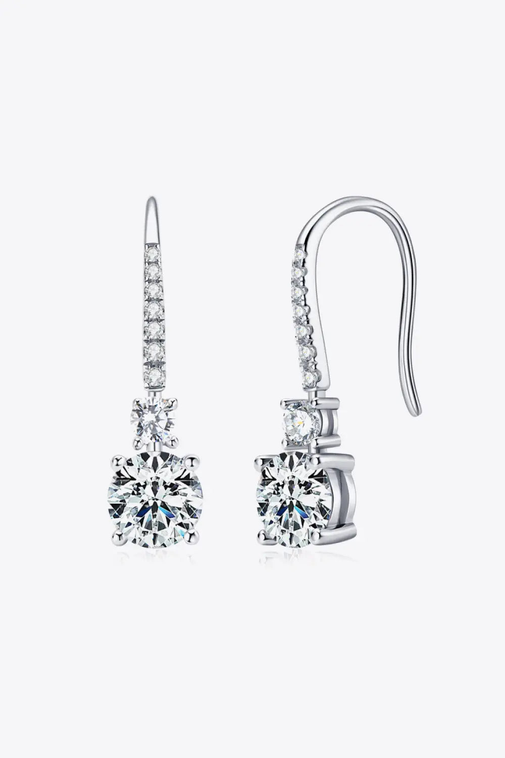 2 Carat Moissanite 925 Sterling Silver Drop Earrings - SmileBen
