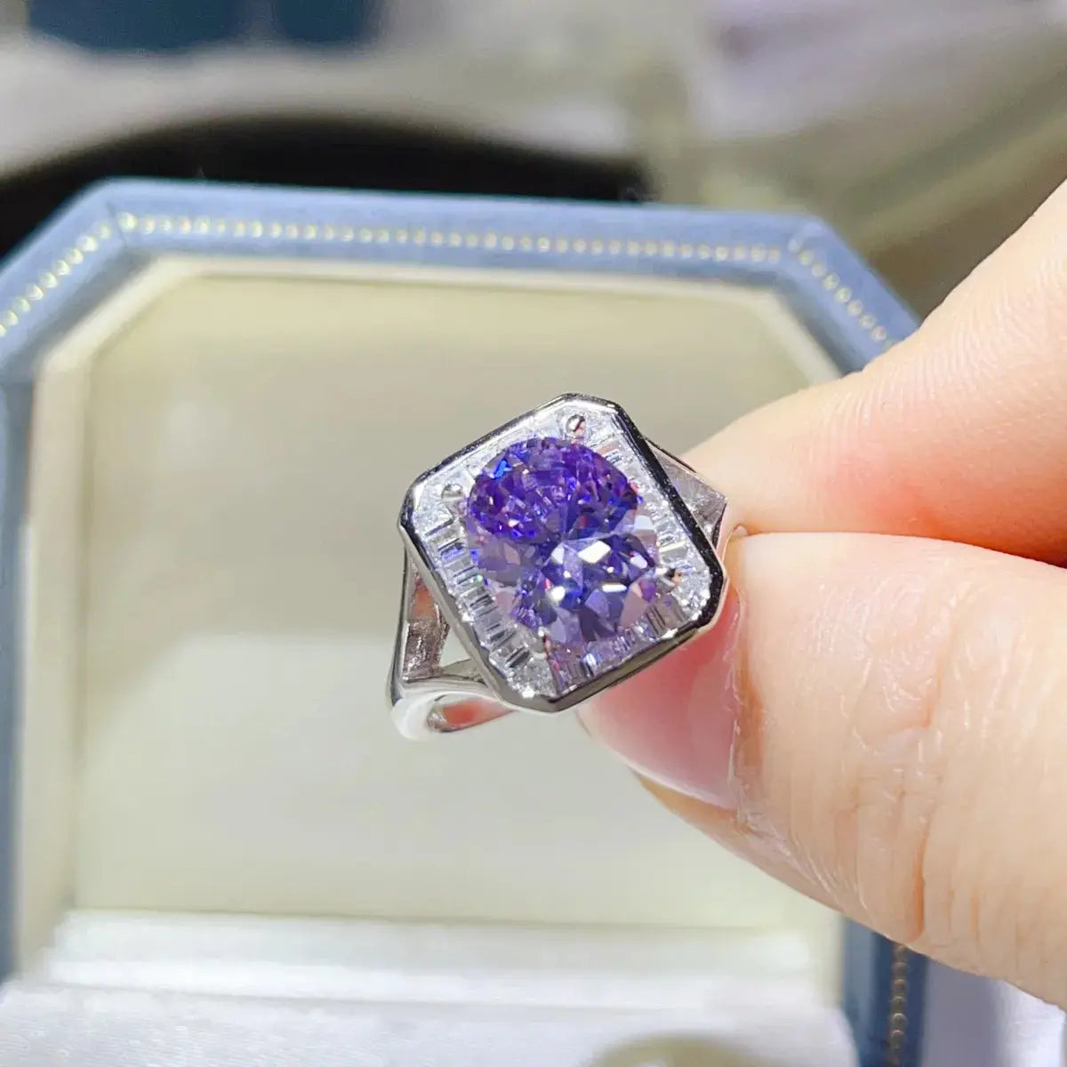 3 Carat Moissanite Square Ring - SmileBen